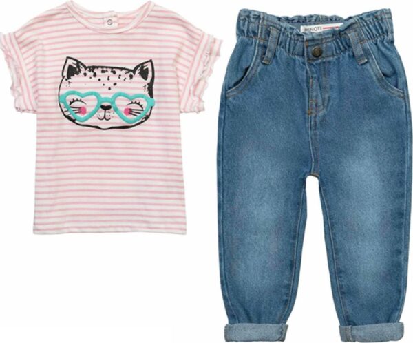 Dívčí set - tričko a kalhoty džínové