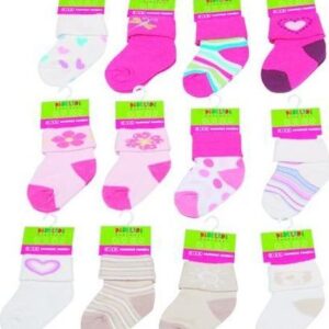 Kojenecké ponožky dívčí 12 pack (0 až 6m)