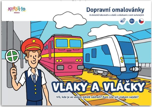 Vlaky a vláčky - Dopravní omalovánky A5