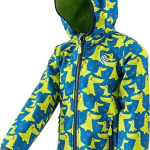 chlapecká softshellová bunda s potiskem a pevnou kapucí