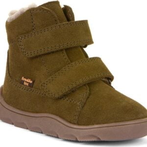 Chlapecké zimní barefoot boty ZERU TEX FURRY Olive