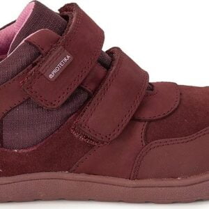 Dívčí celoroční boty s membránou Barefoot BANET BORDO