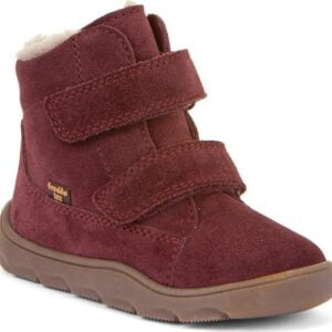Dívčí zimní barefoot boty ZERU TEX FURRY Bordeaux
