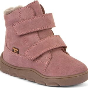 Dívčí zimní barefoot boty ZERU TEX FURRY Dark pink