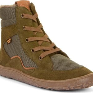 Dětské zimní barefoot boty TEX WOOL GROW Olive