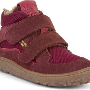Dívčí zimní barefoot boty TEX WOOL Bordeaux
