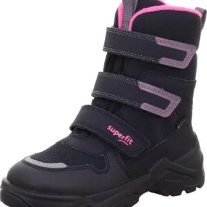 Dívčí zimní boty barefit SNOW MAX Blue/Pink Gore-Tex