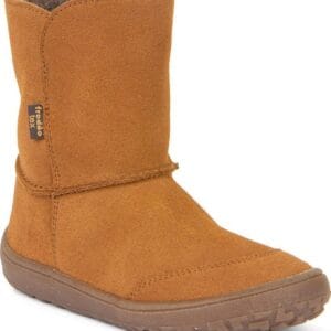 Dětské zimní barefoot boty TEX SUEDE Cognac