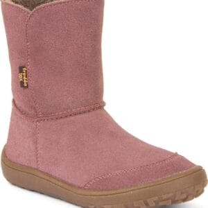 Dívčí zimní barefoot boty TEX SUEDE Dark Pink