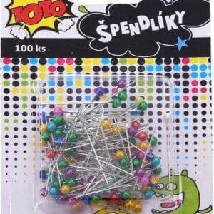 Špendlík s barevnou hlavičkou 100 ks