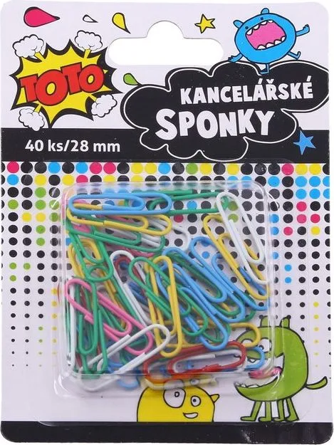 Sponka kancelářská barevná 40 ks
