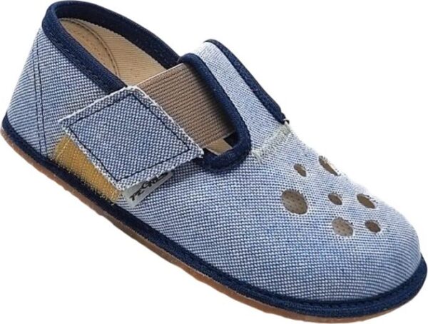 Barefoot chlapecké přezůvky Pegres BF03 textil - modrá - 32