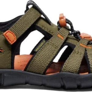 Chlapecké sandály KEEN SEACAMP II CNX dark olive/gold flame - 30