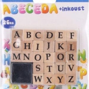 Razítka abeceda 26ks + inkoust
