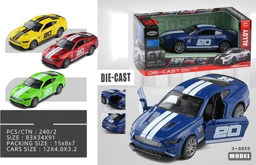 Auto kovové s pruhy na zpětné natažení 12 cm