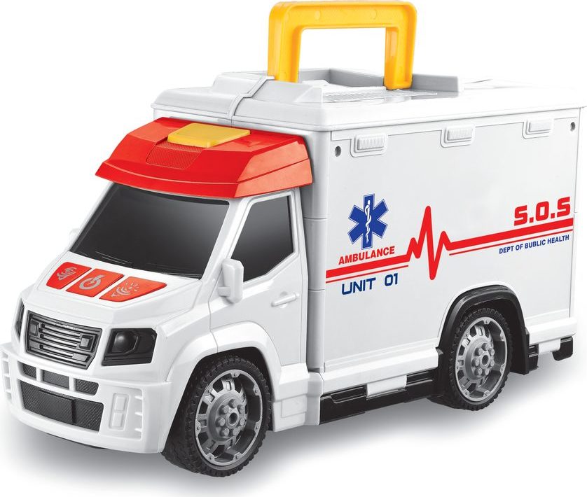 Auto sanitka s efekty garáž nemocnice 33