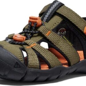 Chlapecké sandály KEEN SEACAMP II CNX dark olive/gold flame - 38
