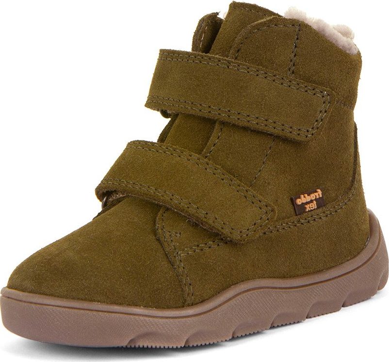 Chlapecké zimní barefoot boty ZERU TEX FURRY Olive