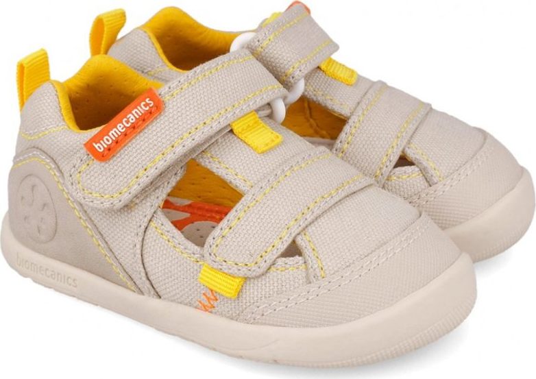 Dětské barefoot sandály LONA BASICA BEIGE Y AMARILLO Biomecanics 262191-C891 - 26