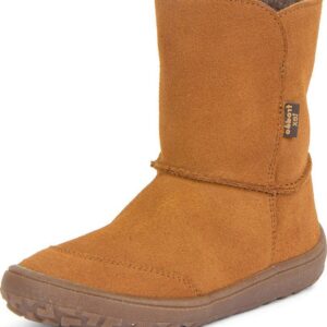 Dětské zimní barefoot boty TEX SUEDE Cognac