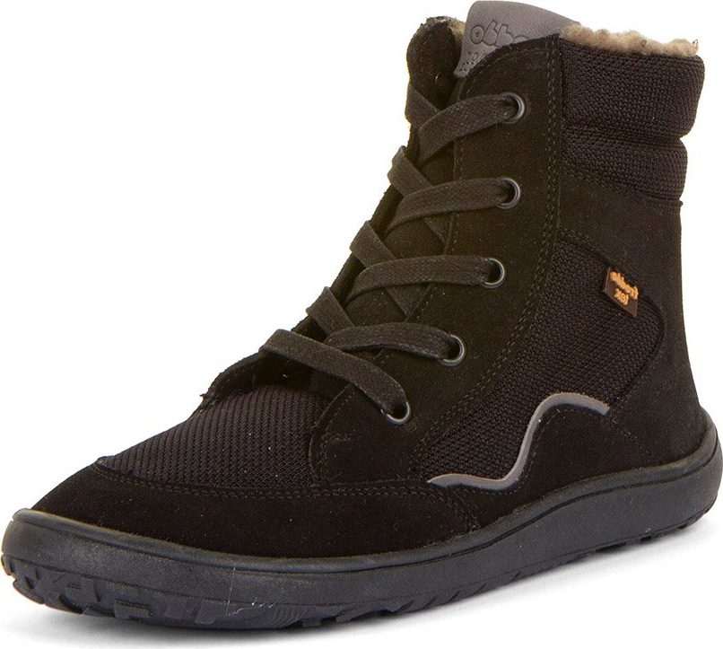 Dětské zimní barefoot boty TEX WOOL GROW Black
