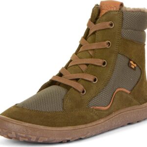 Dětské zimní barefoot boty TEX WOOL GROW Olive