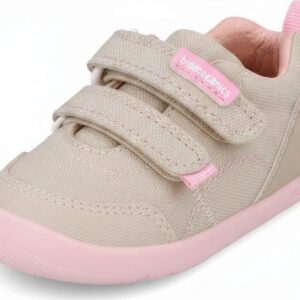 Dívčí barefoot plátěné tenisky LONA BASICA BEIGE Y ROSA Biomecanisc 262190-F884 - 25