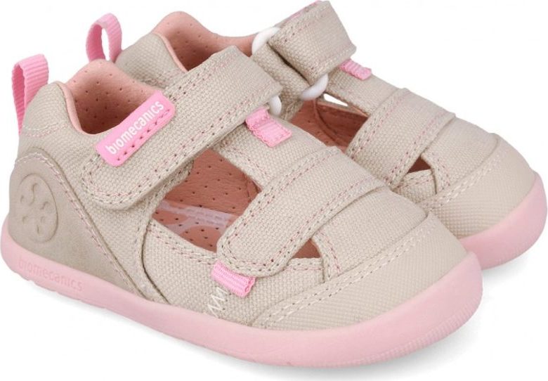 Dívčí barefoot sandály LONA BASICA BEIGE Y ROSA Biomecanics 262191-F884 - 26