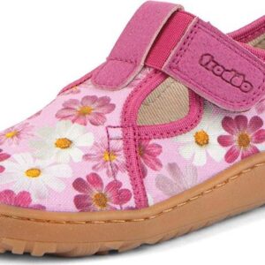 Dívčí plátěné barefoot přezůvky CANVAS T-BAR FLOWERS Froddo G1700439-4 - 36