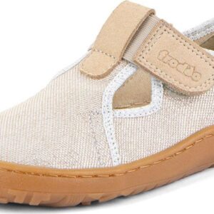 Dívčí plátěné barefoot přezůvky CANVAS T-BAR GOLD SHINE Froddo G1700439-3 - 36