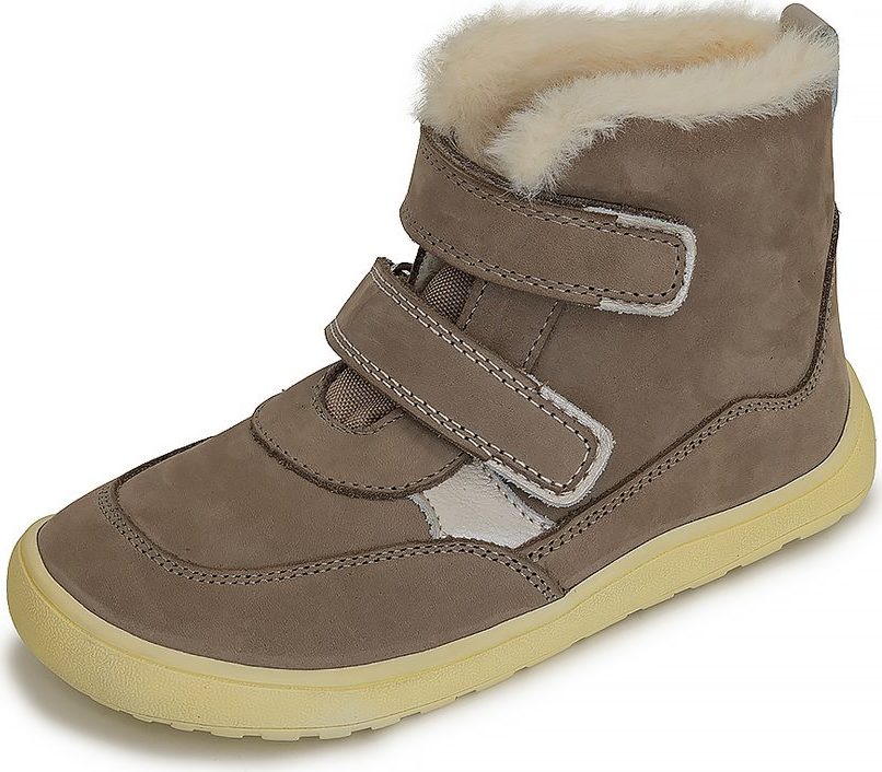 Dívčí zimní barefoot boty KESY TAUPE
