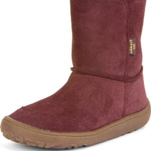 Dívčí zimní barefoot boty TEX SUEDE Bordeaux