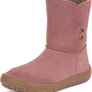Dívčí zimní barefoot boty TEX SUEDE Dark Pink