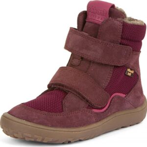 Dívčí zimní barefoot boty TEX WINTER Bordeaux
