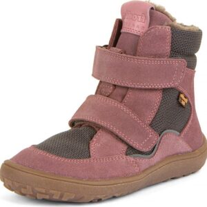Dívčí zimní barefoot boty TEX WINTER Gray Pink