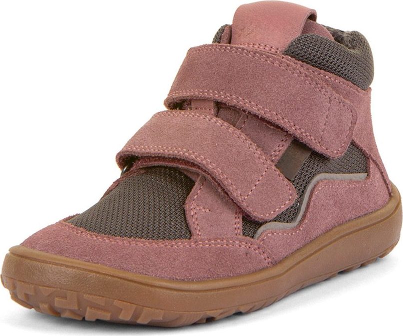 Dívčí zimní barefoot boty TEX WOOL Gray Pink