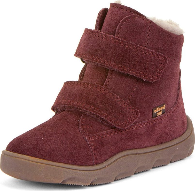 Dívčí zimní barefoot boty ZERU TEX FURRY Bordeaux