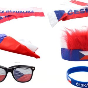 Fandící set Česká republika s čelenkou