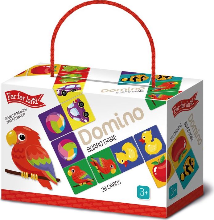 Far Far Land Domino barevné s obrázky 28 karet