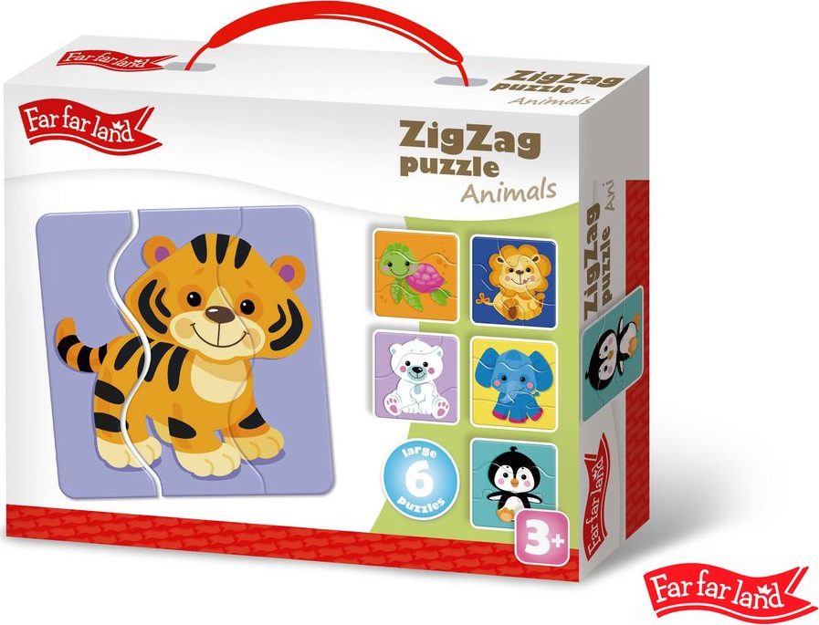 Far Far Land Puzzle ZigZag zvířátka 6 obrázků