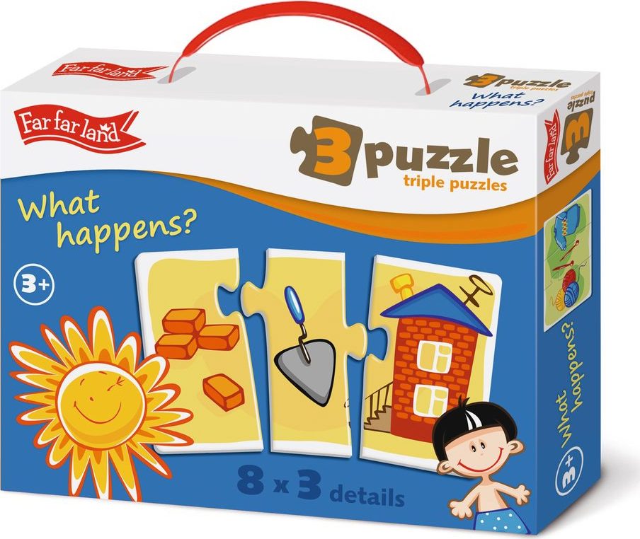 Far Far Land Puzzle činnosti trojice 8 obrázků