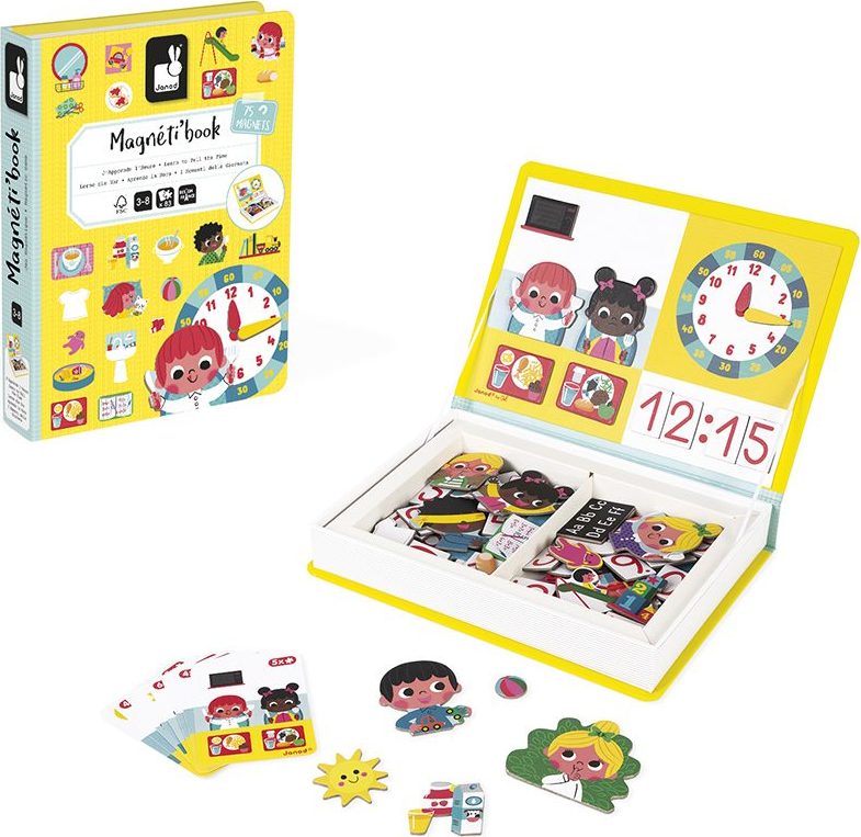 Janod Magnetická kniha Magnetibook Hodiny