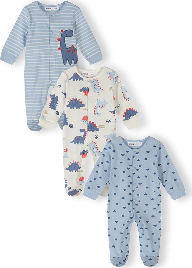 Kojenecký overal 3pack Minoti 28BABYPACK25 modrá - 86/92 | 18/24m