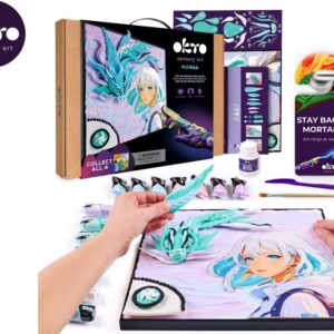 OKTO Manga motiv živlů "Vítr" výtvarný set 30x40 cm