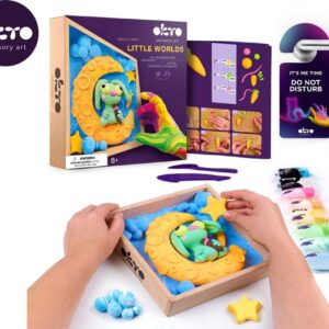 OKTO Modelování Malý svět v rámečku motiv "Zajíček na měsíci" 21x21 cm