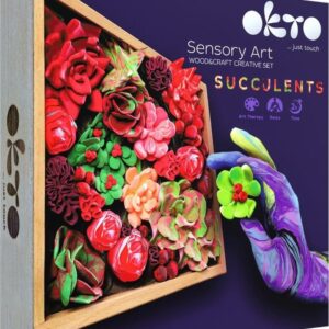 OKTO Passion Výtvarná modelovací sada sukulenty v dřevěném rámu 21x21 cm