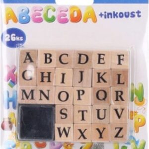 Razítka abeceda 26ks + inkoust