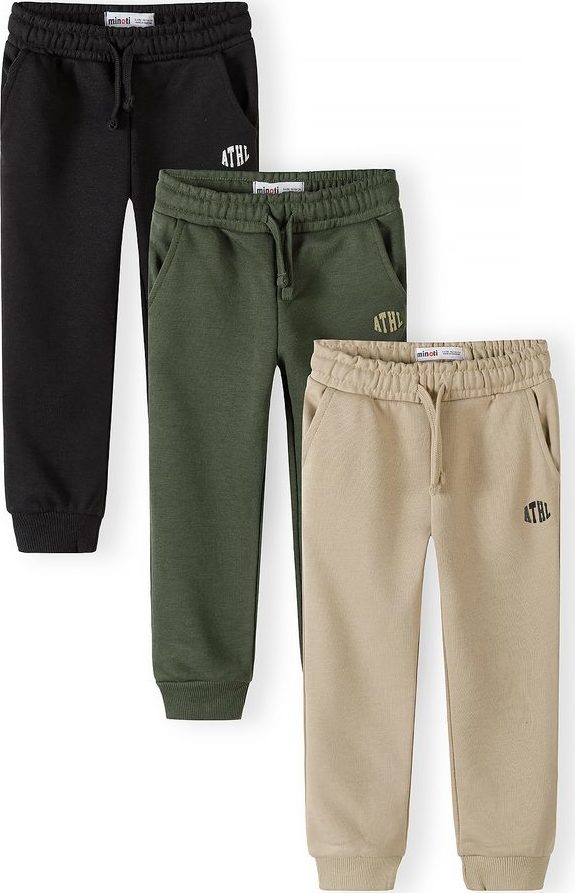 Tepláky chlapecké s elastickým pasem a stahovací šňůrkou 3pack Minoti 29FLEECE203 - 98/104 | 3/4let
