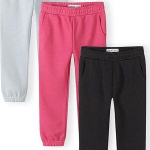 Tepláky dívčí s elastickým pasem a stahovací šňůrkou 3pack Minoti 30FLEECE153 - 98/104 | 3/4let