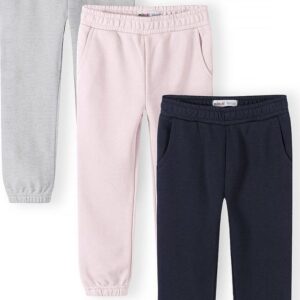 Tepláky dívčí s elastickým pasem a stahovací šňůrkou 3pack Minoti 30FLEECE155 - 98/104 | 3/4let
